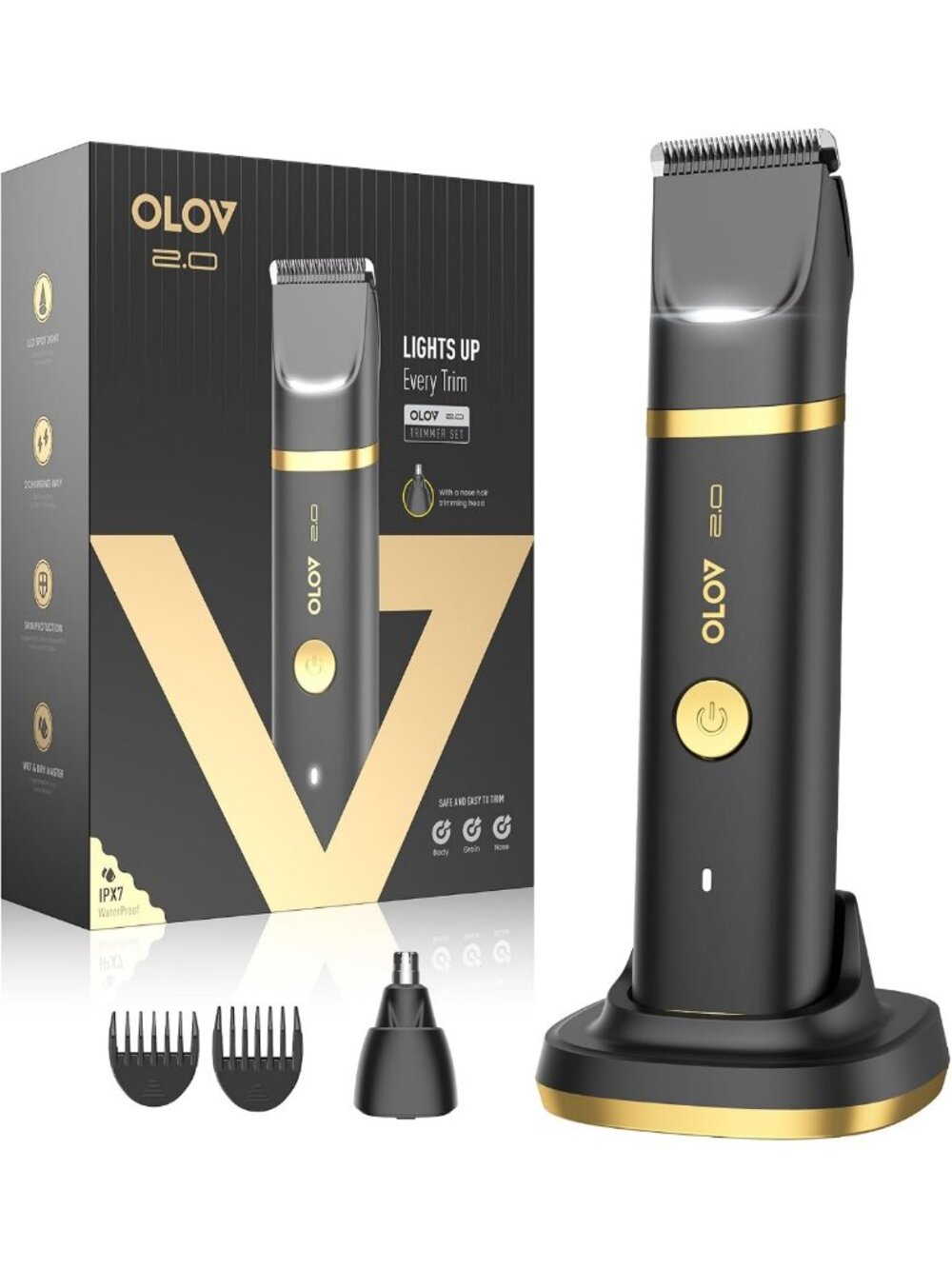 Men's Electric Body Hair Trimmer - Waterproof Groomer for Groin, Chest, Legs